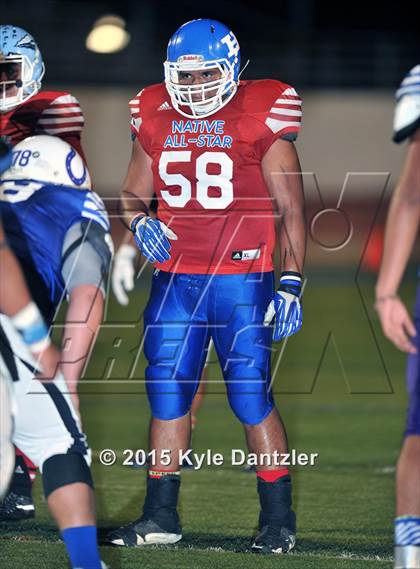 Thumbnail 3 in 2015 Native All Star Football Classic (Red Hawks vs. Blue Eagles) photogallery.