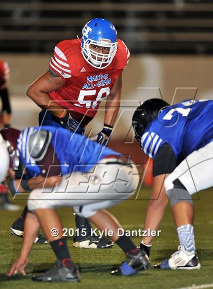 Thumbnail 2 in 2015 Native All Star Football Classic (Red Hawks vs. Blue Eagles) photogallery.