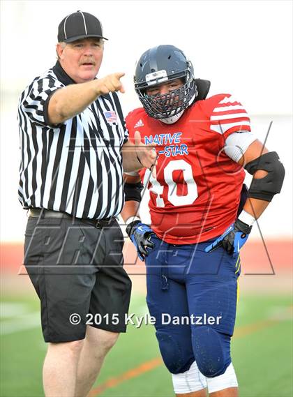 Thumbnail 3 in 2015 Native All Star Football Classic (Red Hawks vs. Blue Eagles) photogallery.