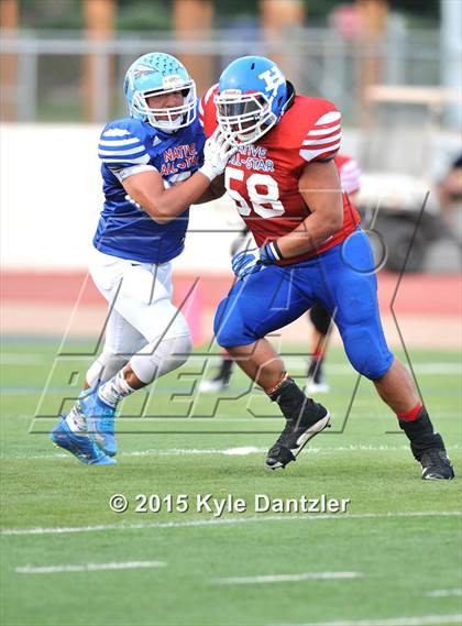 Thumbnail 1 in 2015 Native All Star Football Classic (Red Hawks vs. Blue Eagles) photogallery.