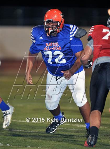 Thumbnail 3 in 2015 Native All Star Football Classic (Red Hawks vs. Blue Eagles) photogallery.