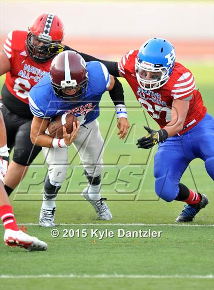 Thumbnail 2 in 2015 Native All Star Football Classic (Red Hawks vs. Blue Eagles) photogallery.