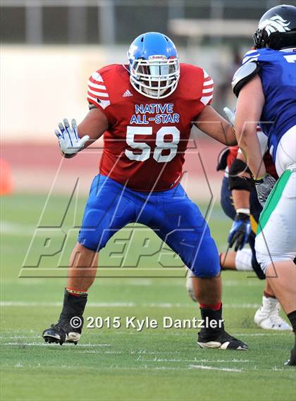 Thumbnail 3 in 2015 Native All Star Football Classic (Red Hawks vs. Blue Eagles) photogallery.
