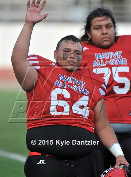 Thumbnail 1 in 2015 Native All Star Football Classic (Red Hawks vs. Blue Eagles) photogallery.