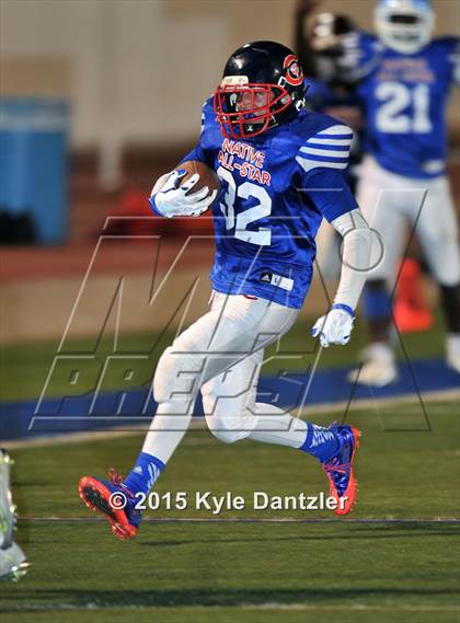 Thumbnail 3 in 2015 Native All Star Football Classic (Red Hawks vs. Blue Eagles) photogallery.