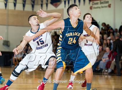 Thumbnail 1 in Modesto Christian vs. Turlock (Modesto Christian Holiday Hoops Classic) photogallery.