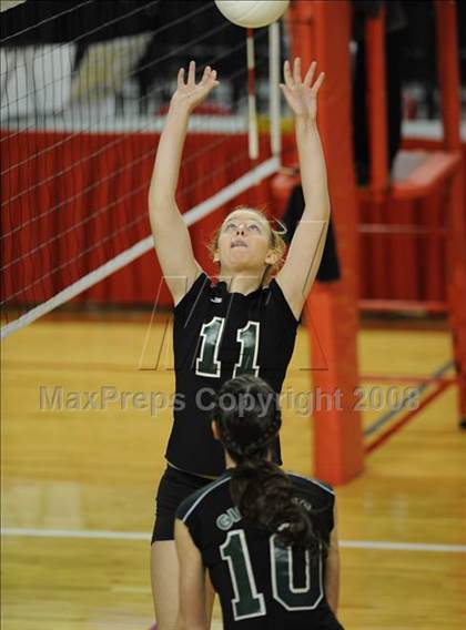 Thumbnail 3 in Cardinal Gibbons vs. West Henderson (NCHSAA Girls Volleyball 2A Final) photogallery.