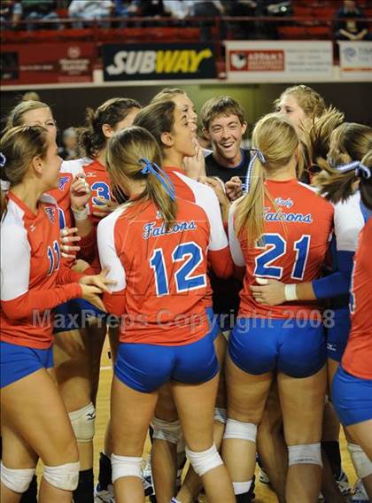 Thumbnail 2 in Cardinal Gibbons vs. West Henderson (NCHSAA Girls Volleyball 2A Final) photogallery.