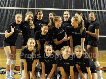 Thumbnail 2 in Cardinal Gibbons vs. West Henderson (NCHSAA Girls Volleyball 2A Final) photogallery.
