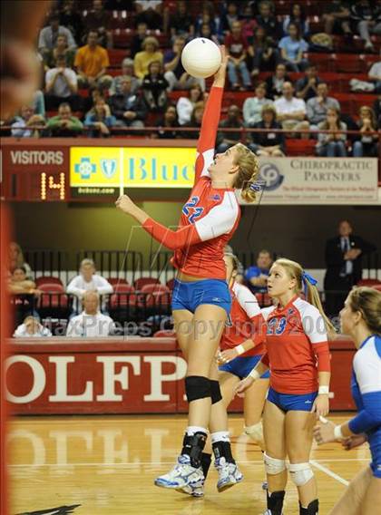 Thumbnail 3 in Cardinal Gibbons vs. West Henderson (NCHSAA Girls Volleyball 2A Final) photogallery.