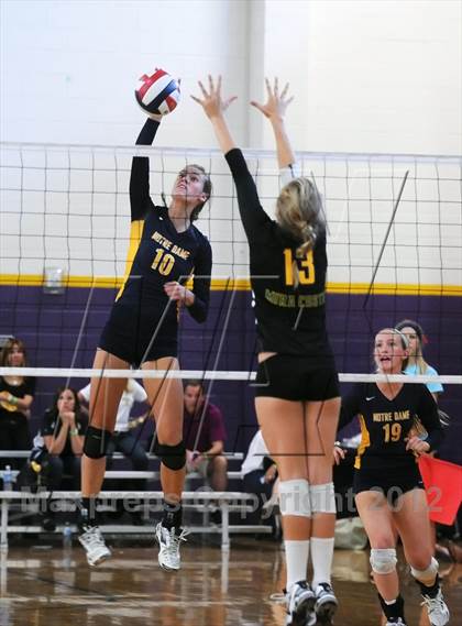 Thumbnail 1 in Mira Costa vs Notre Dame (Durango Fall Classic) photogallery.