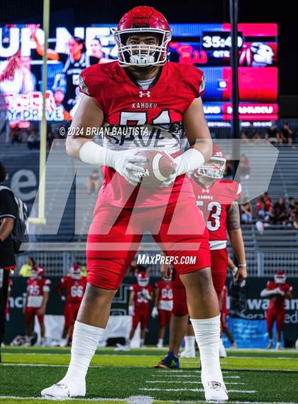 Thumbnail 1 in Kahuku vs. St. Louis (HHSAA Open Division Final) photogallery.