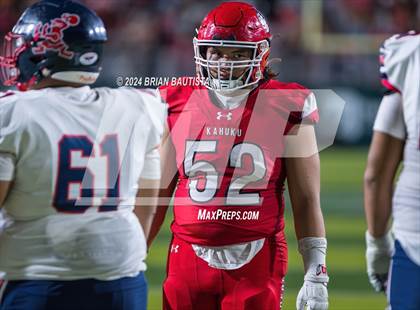 Thumbnail 3 in Kahuku vs. St. Louis (HHSAA Open Division Final) photogallery.