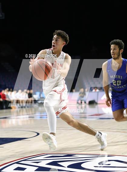 Thumbnail 1 in Desert Christian v St. Augustine Catholic (MLK Basketball Classic) photogallery.