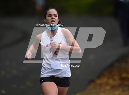 Thumbnail 1 in NSCHSAA Girls Cross Country Championship Nov 1, 2020 (Our Lady of Mercy Academy) photogallery.