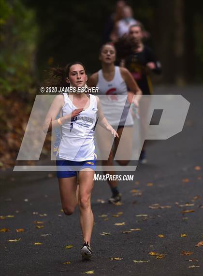 Thumbnail 2 in NSCHSAA Girls Cross Country Championship Nov 1, 2020 (Our Lady of Mercy Academy) photogallery.