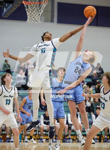Thumbnail 1 in West Jordan vs. Juan Diego Catholic (Eagle Holiday Shootout) photogallery.