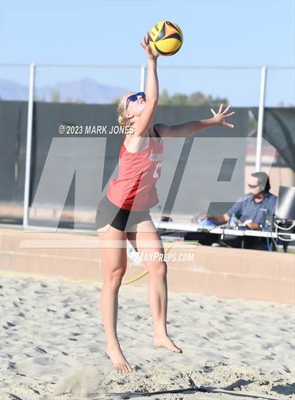 Thumbnail 1 in Salpointe Catholic vs. Chandler Prep (AIA Division II Pairs Semifinal) photogallery.