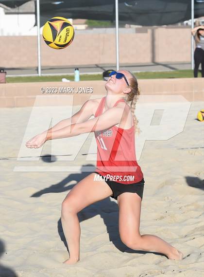 Thumbnail 3 in Salpointe Catholic vs. Chandler Prep (AIA Division II Pairs Semifinal) photogallery.