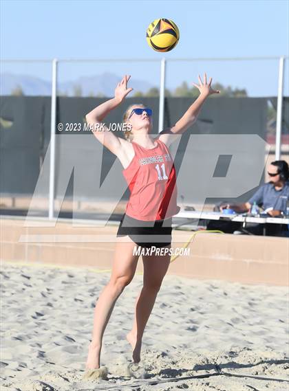 Thumbnail 2 in Salpointe Catholic vs. Chandler Prep (AIA Division II Pairs Semifinal) photogallery.