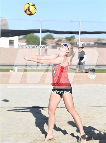 Thumbnail 2 in Salpointe Catholic vs. Chandler Prep (AIA Division II Pairs Semifinal) photogallery.