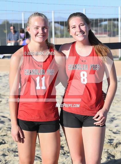 Thumbnail 2 in Salpointe Catholic vs. Chandler Prep (AIA Division II Pairs Semifinal) photogallery.