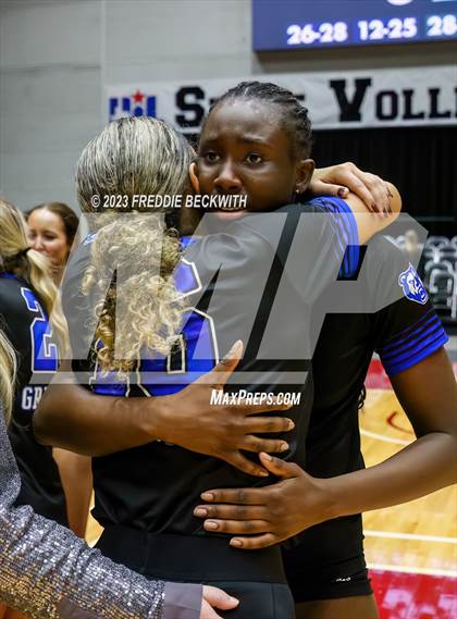 Thumbnail 2 in Grand Oaks vs. Prosper (UIL 6A Volleyball Semi-Final) photogallery.