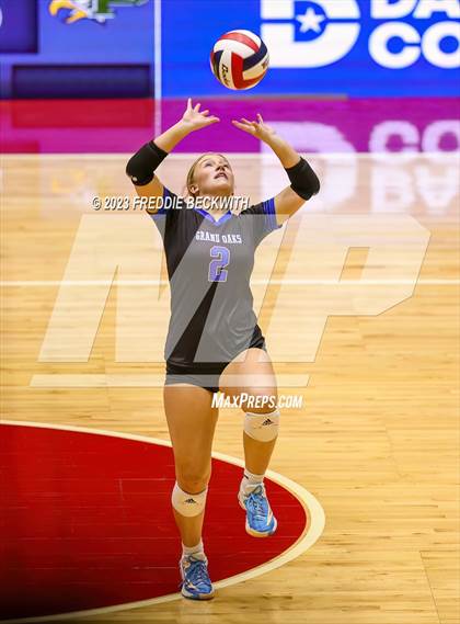 Thumbnail 1 in Grand Oaks vs. Prosper (UIL 6A Volleyball Semi-Final) photogallery.