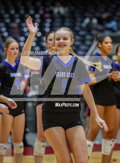 Thumbnail 2 in Grand Oaks vs. Prosper (UIL 6A Volleyball Semi-Final) photogallery.