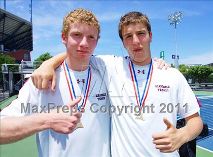 Thumbnail 2 in NYSPHSAA Boys Tennis Championships (Finals) photogallery.