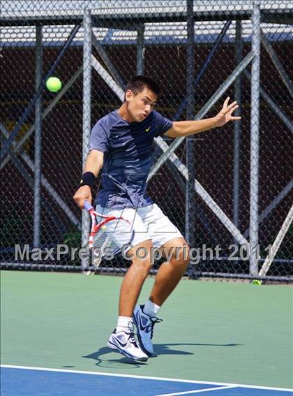 Thumbnail 3 in NYSPHSAA Boys Tennis Championships (Finals) photogallery.