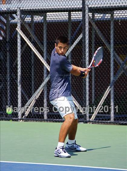 Thumbnail 2 in NYSPHSAA Boys Tennis Championships (Finals) photogallery.