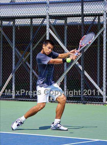 Thumbnail 2 in NYSPHSAA Boys Tennis Championships (Finals) photogallery.
