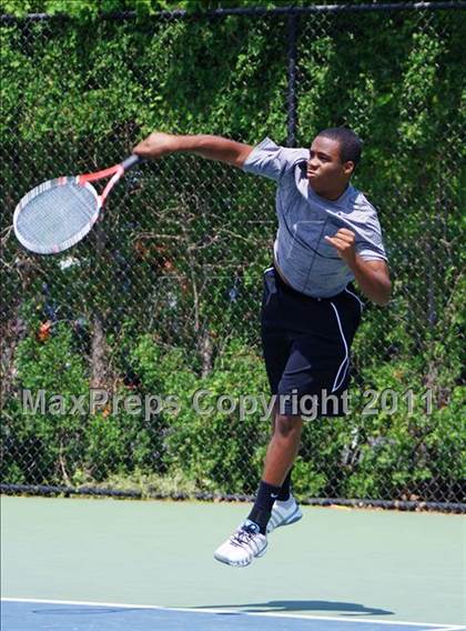 Thumbnail 3 in NYSPHSAA Boys Tennis Championships (Finals) photogallery.