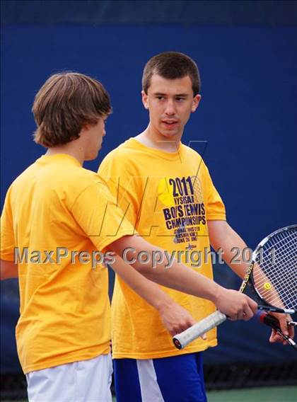Thumbnail 1 in NYSPHSAA Boys Tennis Championships (Finals) photogallery.
