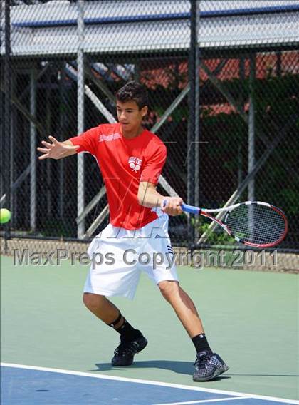 Thumbnail 3 in NYSPHSAA Boys Tennis Championships (Finals) photogallery.
