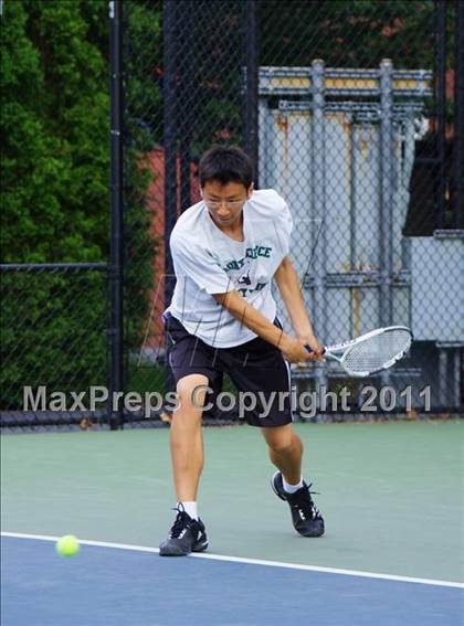 Thumbnail 2 in NYSPHSAA Boys Tennis Championships (Finals) photogallery.