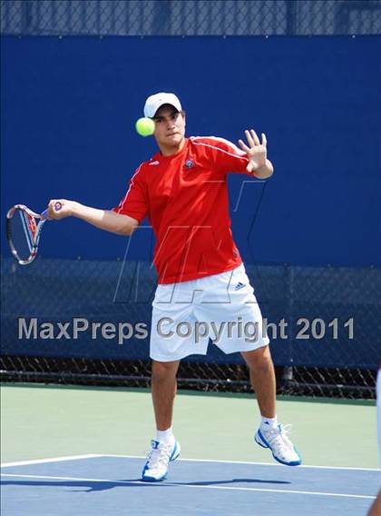 Thumbnail 3 in NYSPHSAA Boys Tennis Championships (Finals) photogallery.