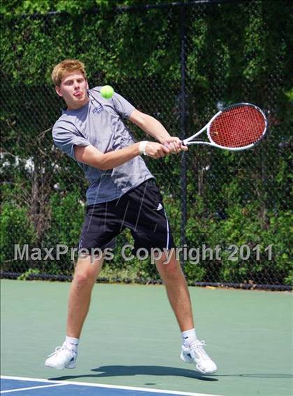 Thumbnail 3 in NYSPHSAA Boys Tennis Championships (Finals) photogallery.