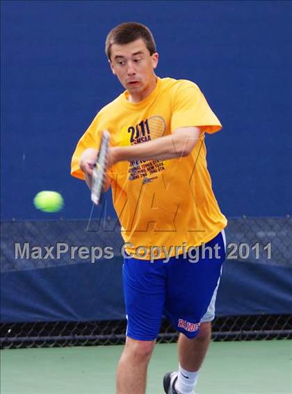 Thumbnail 3 in NYSPHSAA Boys Tennis Championships (Finals) photogallery.