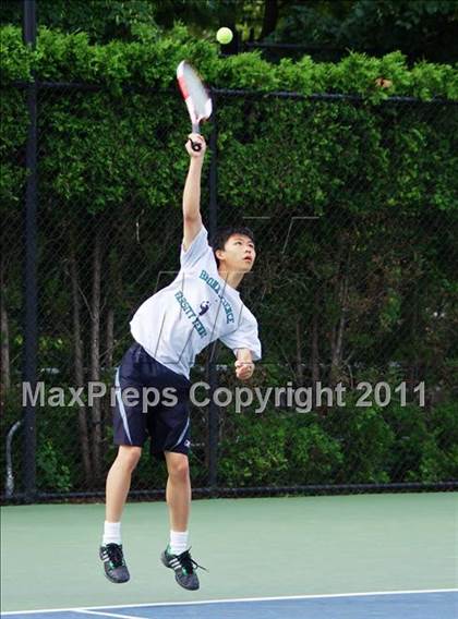 Thumbnail 3 in NYSPHSAA Boys Tennis Championships (Finals) photogallery.