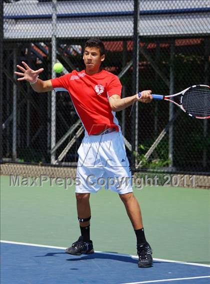 Thumbnail 1 in NYSPHSAA Boys Tennis Championships (Finals) photogallery.