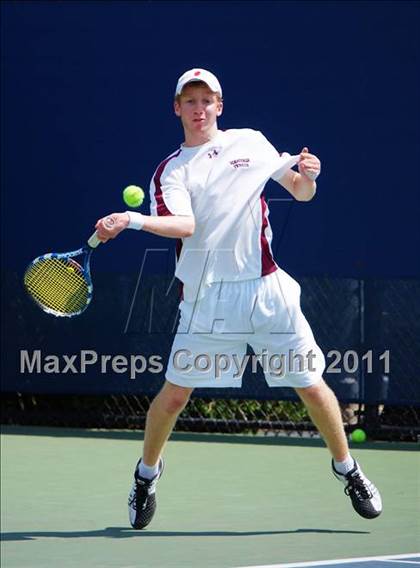 Thumbnail 3 in NYSPHSAA Boys Tennis Championships (Finals) photogallery.