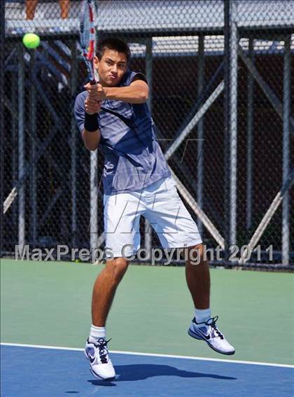 Thumbnail 1 in NYSPHSAA Boys Tennis Championships (Finals) photogallery.