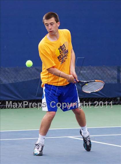 Thumbnail 2 in NYSPHSAA Boys Tennis Championships (Finals) photogallery.