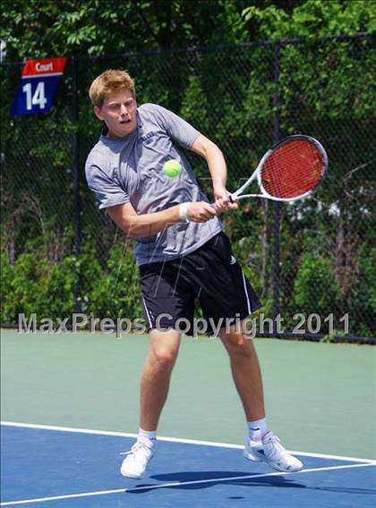 Thumbnail 3 in NYSPHSAA Boys Tennis Championships (Finals) photogallery.