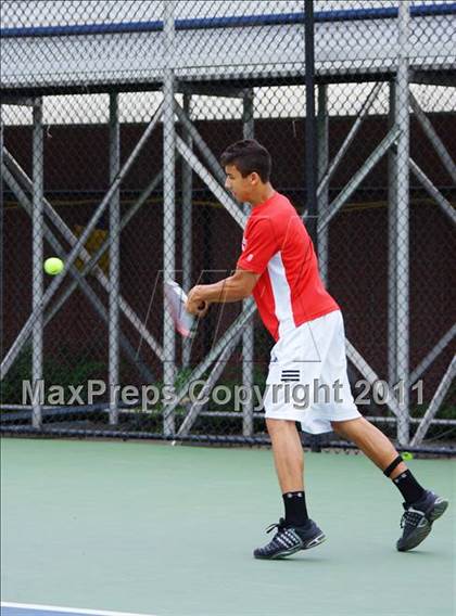 Thumbnail 3 in NYSPHSAA Boys Tennis Championships (Finals) photogallery.