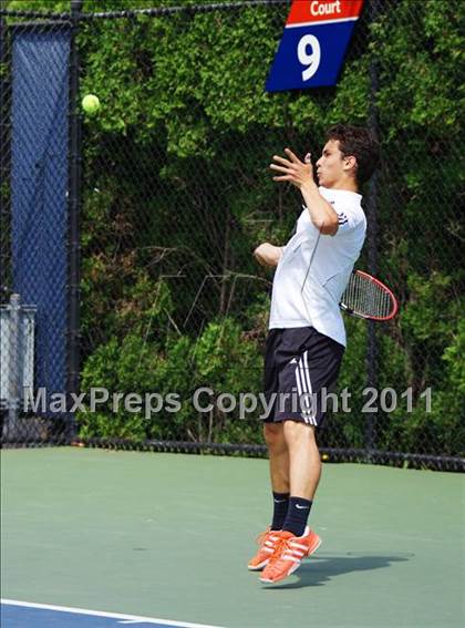 Thumbnail 3 in NYSPHSAA Boys Tennis Championships (Finals) photogallery.