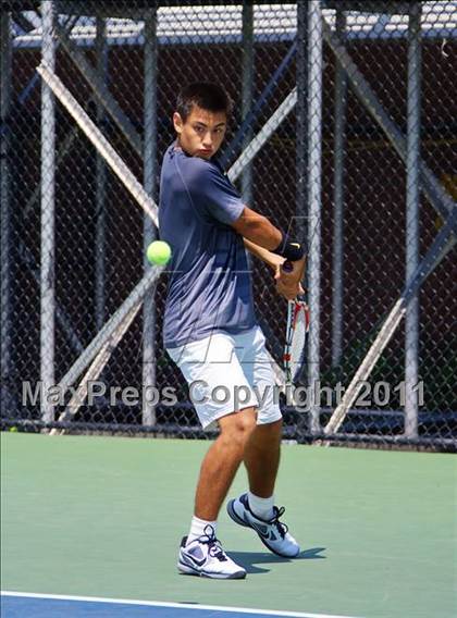Thumbnail 3 in NYSPHSAA Boys Tennis Championships (Finals) photogallery.