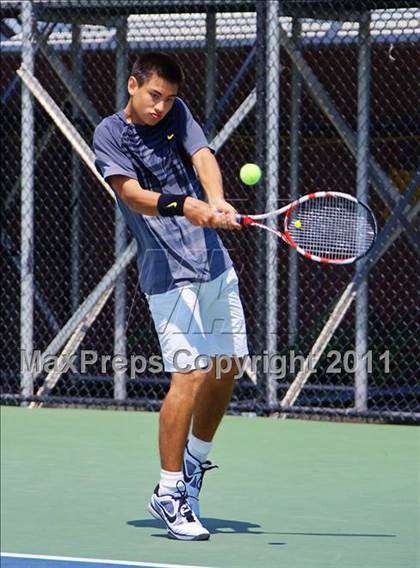 Thumbnail 1 in NYSPHSAA Boys Tennis Championships (Finals) photogallery.